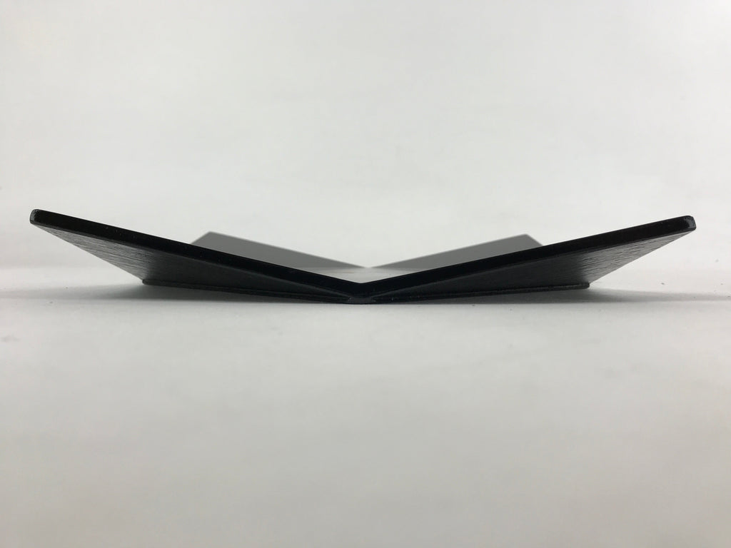 Japanese Lacquered Wood Serving Tray Makie Leaves Vtg Plate Square Black LWB79