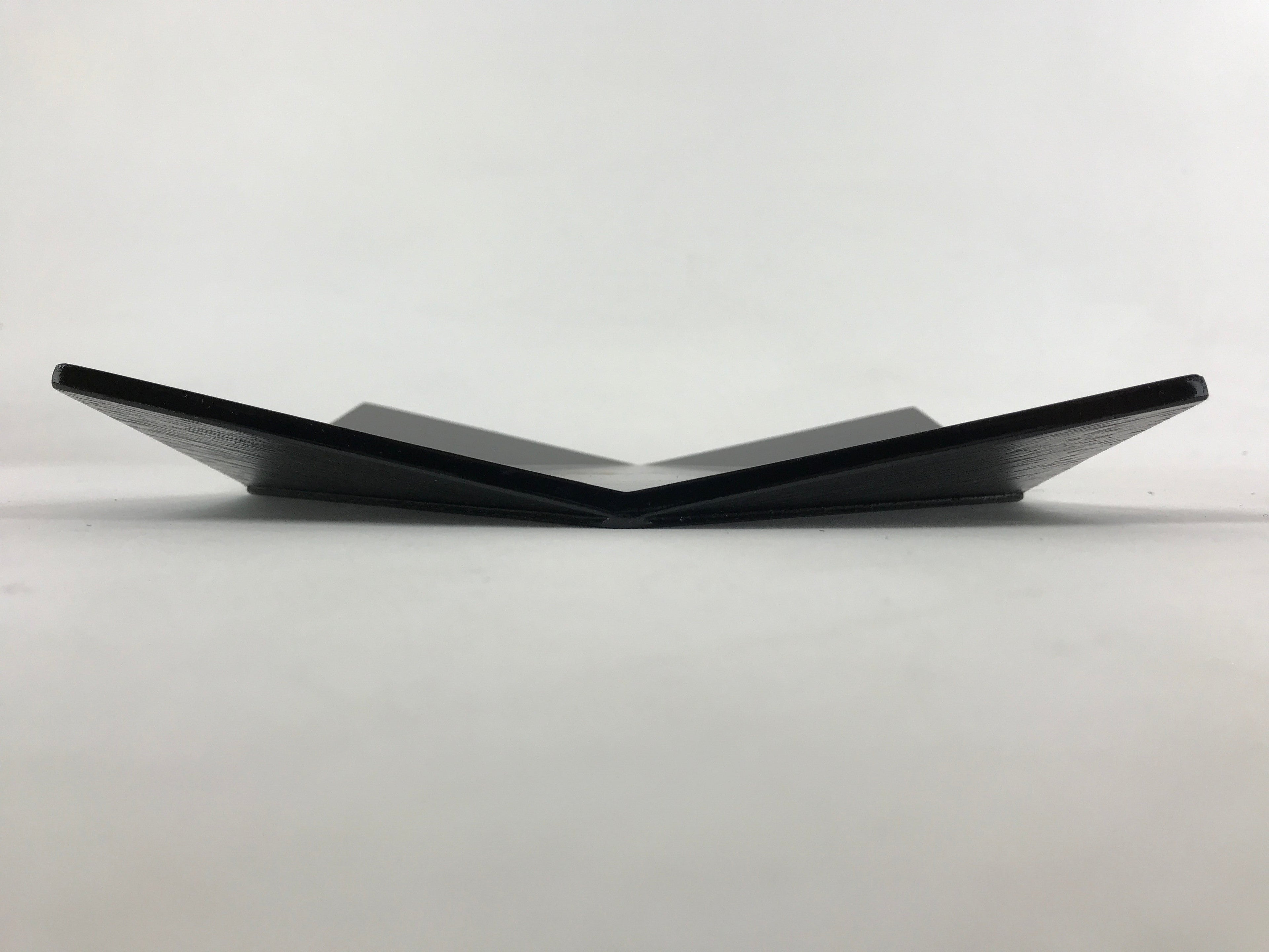 Japanese Lacquered Wood Serving Tray Makie Leaves Vtg Plate Square Black LWB79