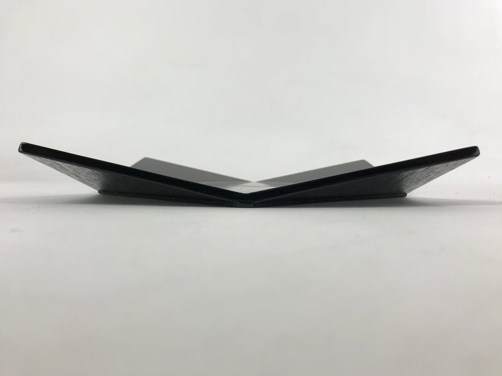 Japanese Lacquered Wood Serving Tray Makie Leaves Vtg Plate Square Black LWB79