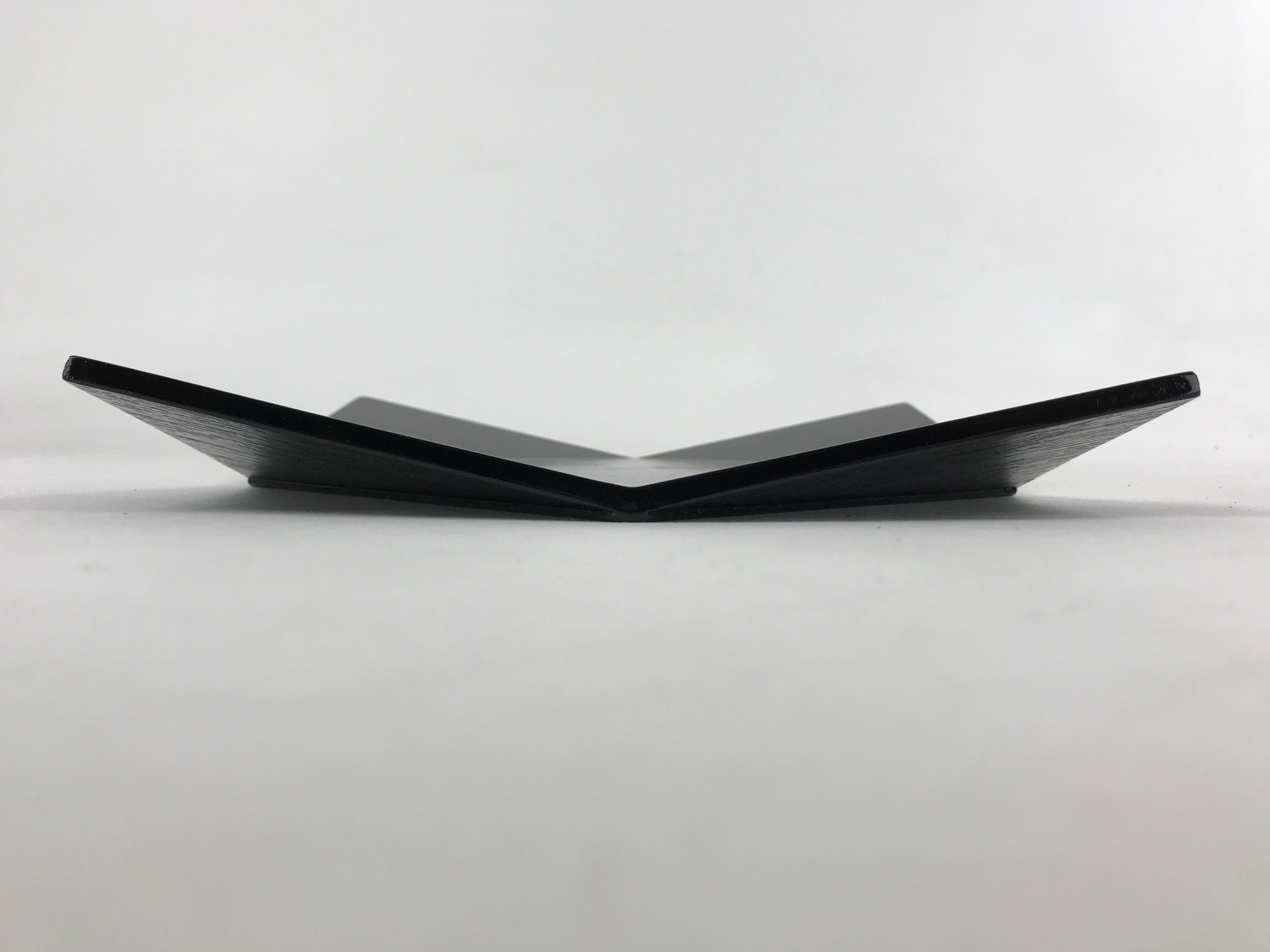 Japanese Lacquered Wood Serving Tray Makie Leaves Vtg Plate Square Black LWB79