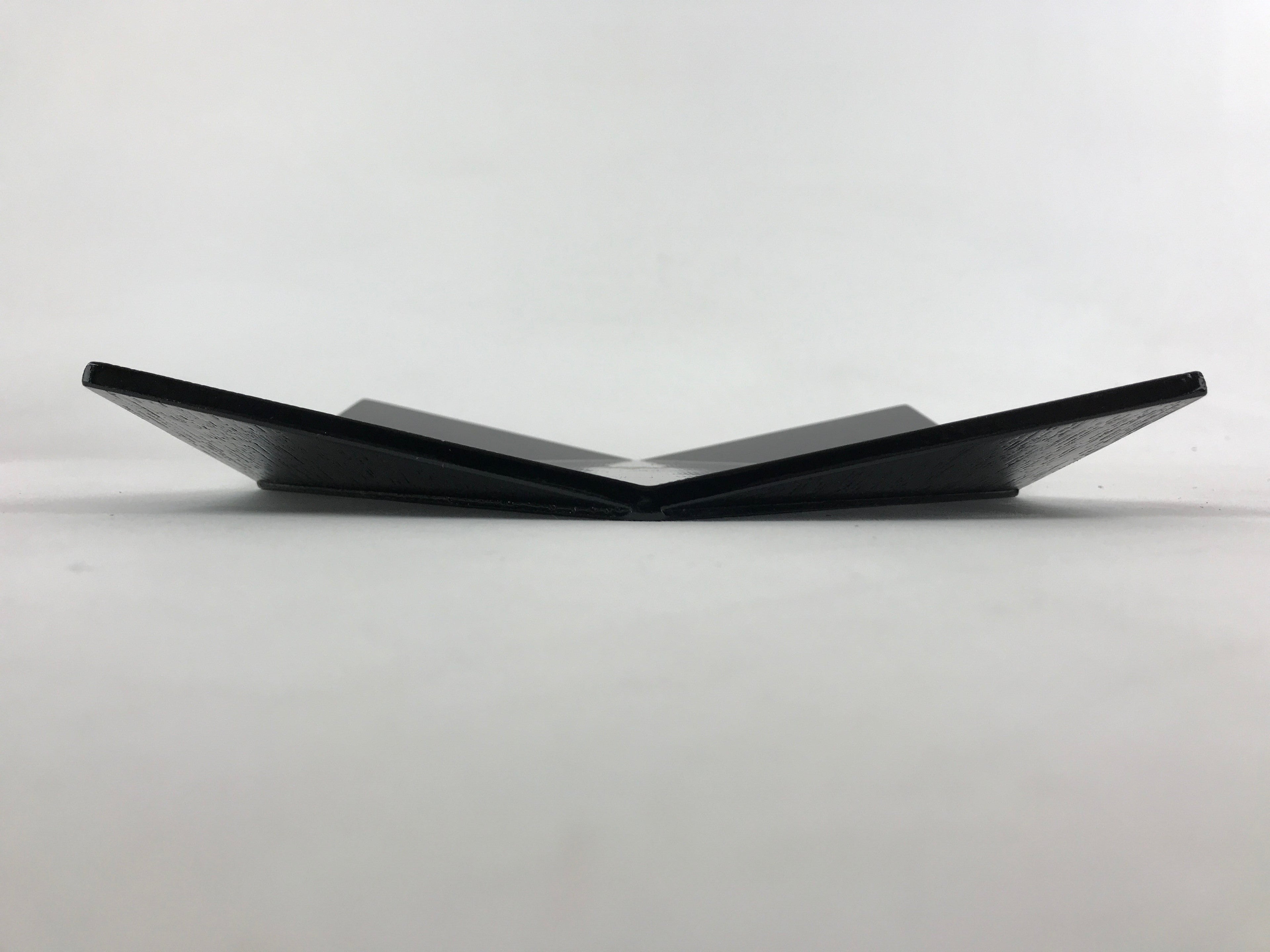 Japanese Lacquered Wood Serving Tray Makie Leaves Vtg Plate Square Black LWB79