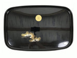 Japanese Lacquered Wood Serving Tray Obon Rectangle Black Gold Makie Pine L590
