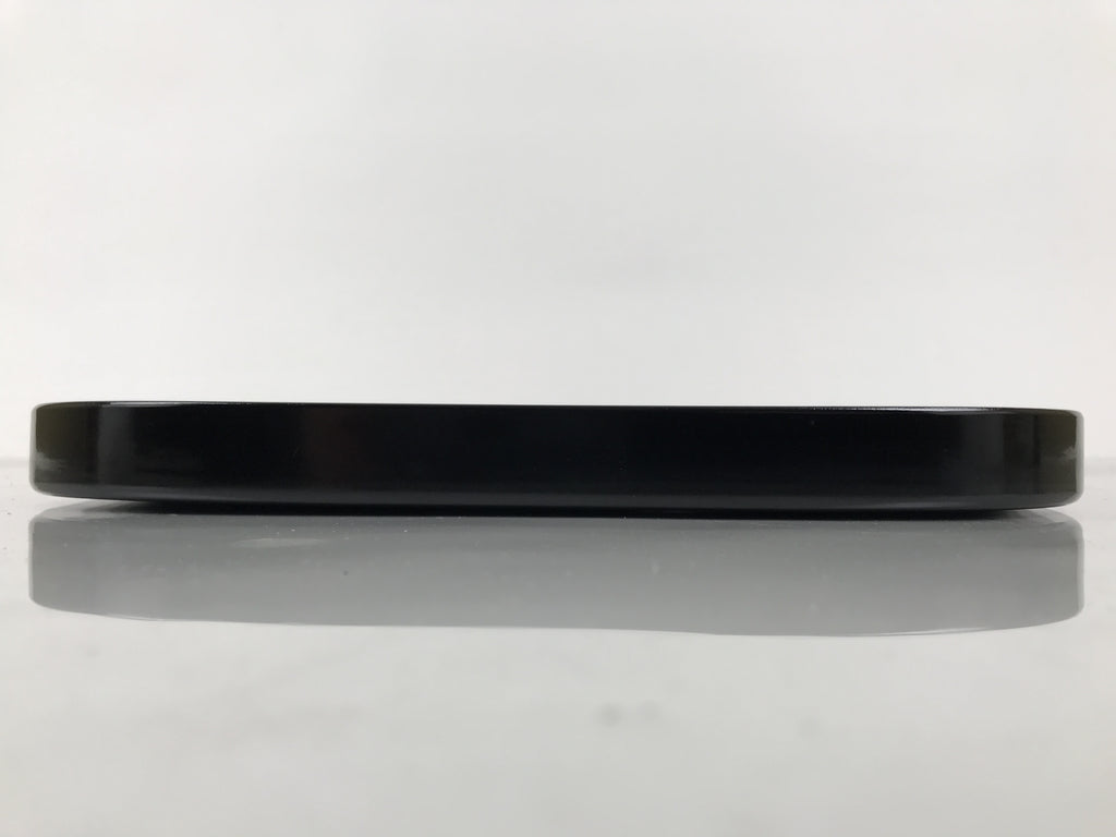 Japanese Lacquered Wood Serving Tray Obon Rectangle Black Gold Makie Pine L590