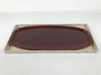 Japanese Lacquered Wood Serving Tray Obon Vtg Hida Shunkei Nuri Long Brown L588
