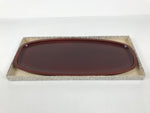 Japanese Lacquered Wood Serving Tray Obon Vtg Hida Shunkei Nuri Long Brown L588