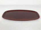 Japanese Lacquered Wood Serving Tray Obon Vtg Hida Shunkei Nuri Long Brown L588