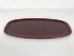 Japanese Lacquered Wood Serving Tray Obon Vtg Hida Shunkei Nuri Long Brown L588
