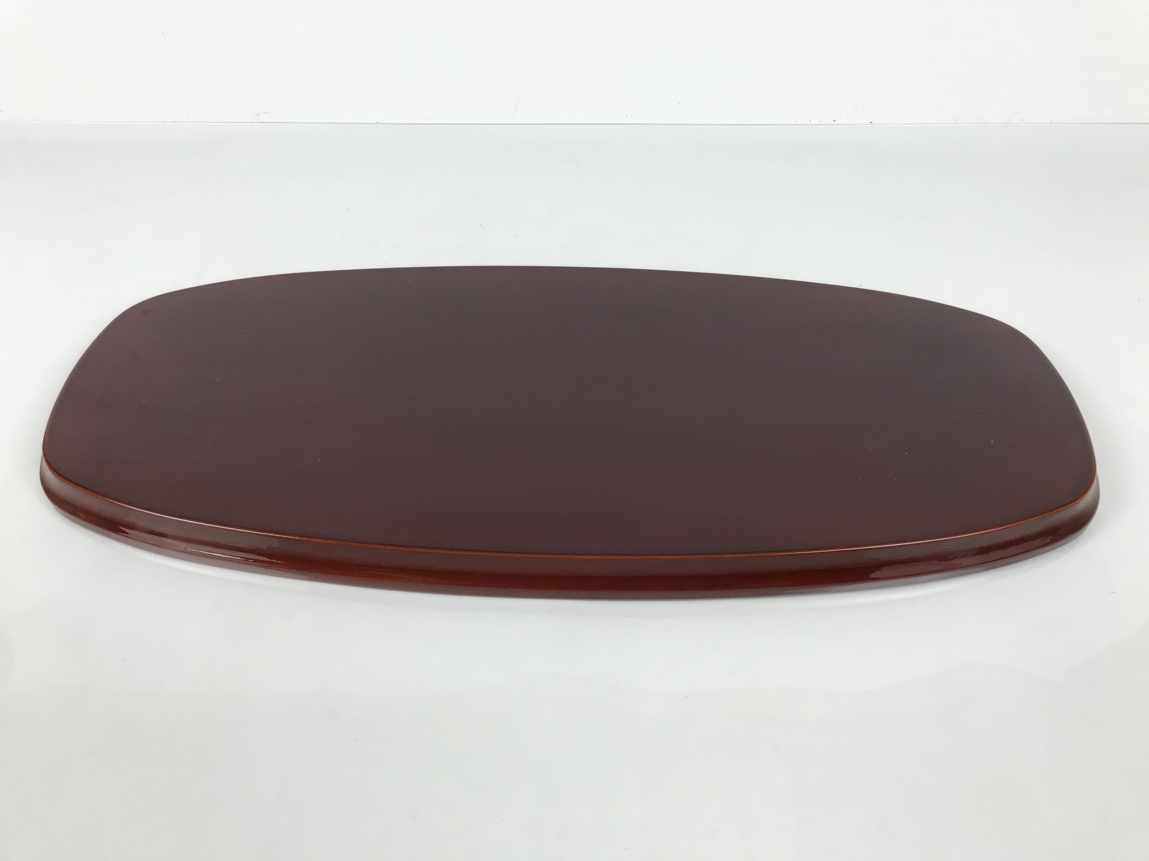 Japanese Lacquered Wood Serving Tray Obon Vtg Hida Shunkei Nuri Long Brown L588