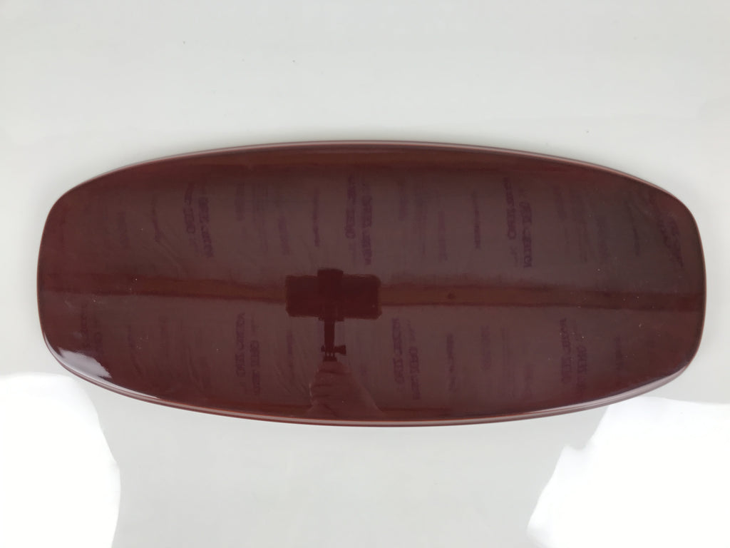 Japanese Lacquered Wood Serving Tray Obon Vtg Hida Shunkei Nuri Long Brown L588