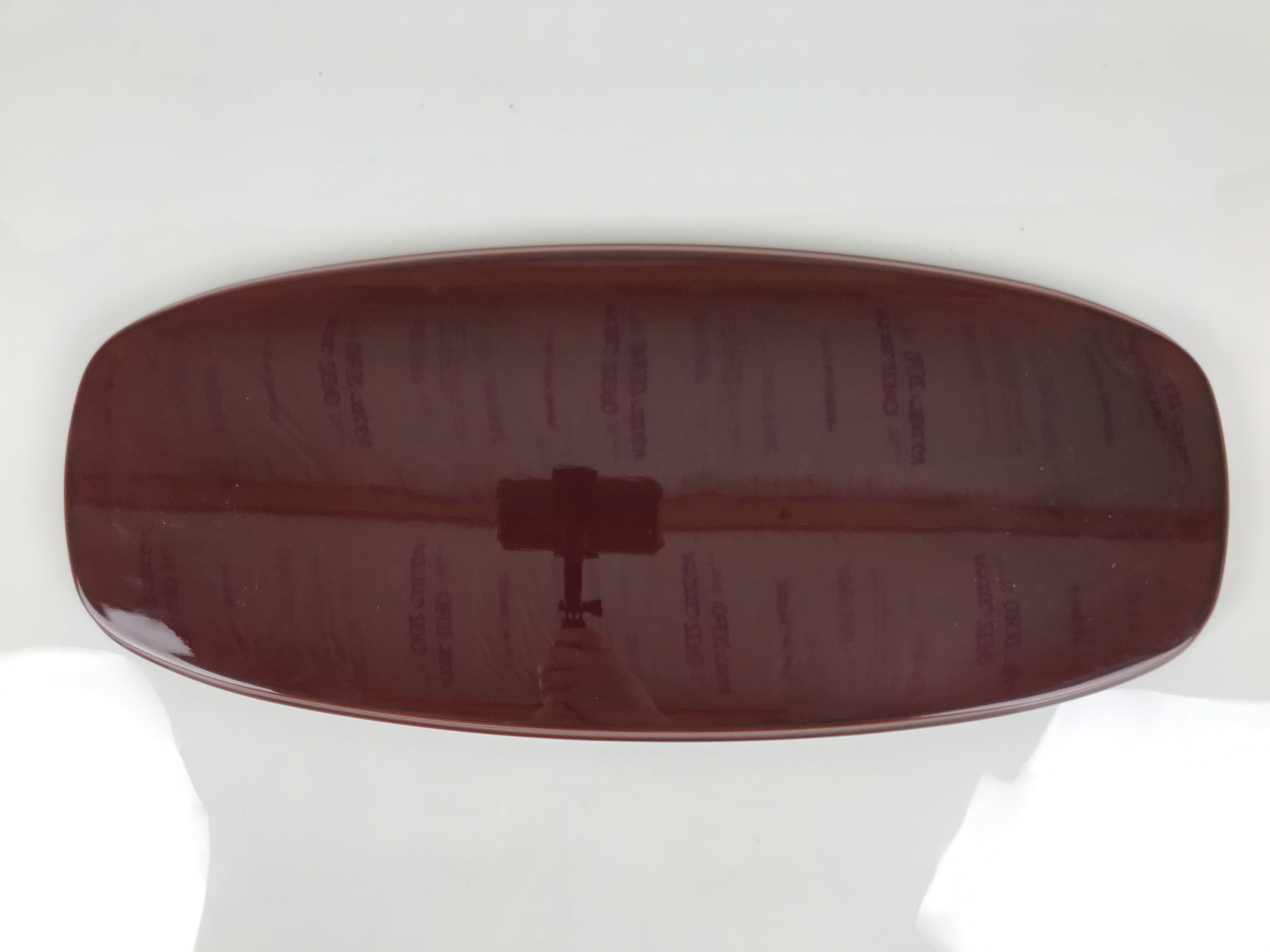 Japanese Lacquered Wood Serving Tray Obon Vtg Hida Shunkei Nuri Long Brown L588