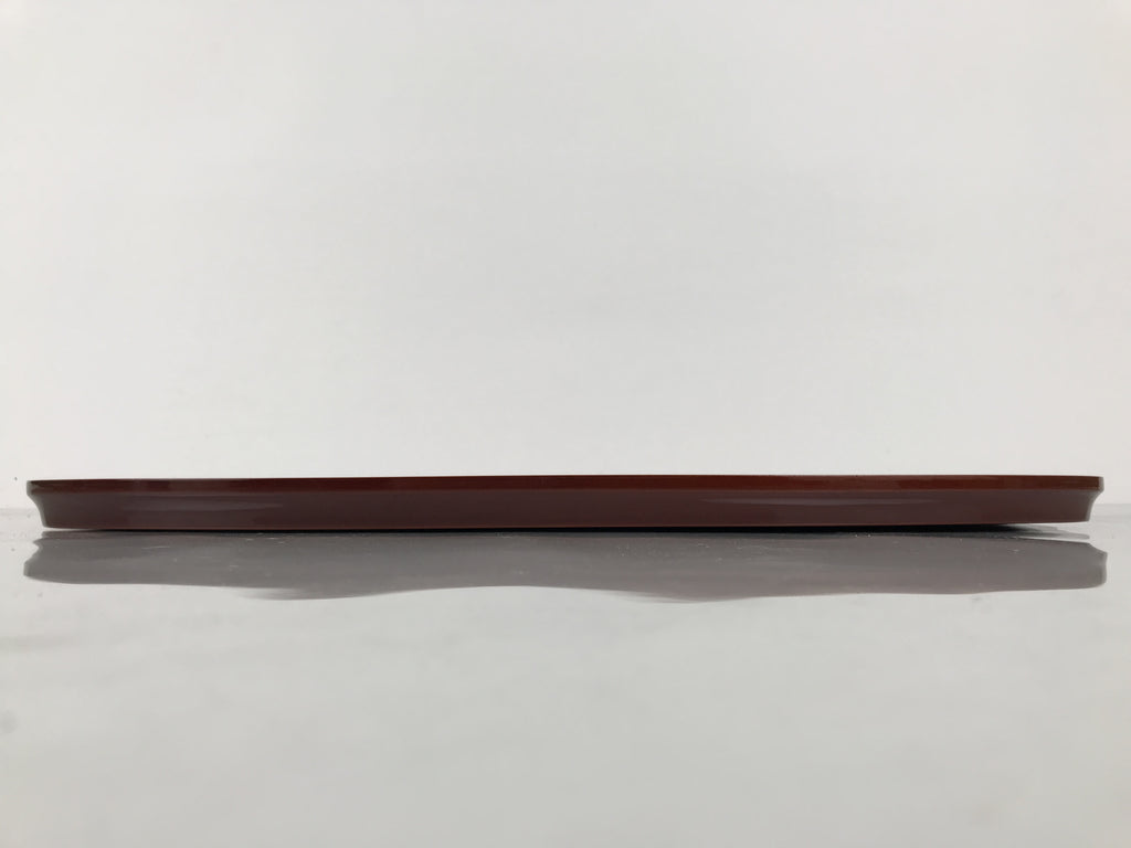 Japanese Lacquered Wood Serving Tray Obon Vtg Hida Shunkei Nuri Long Brown L588