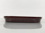 Japanese Lacquered Wood Serving Tray Obon Vtg Hida Shunkei Nuri Long Brown L588