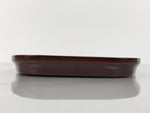 Japanese Lacquered Wood Serving Tray Obon Vtg Hida Shunkei Nuri Long Brown L588
