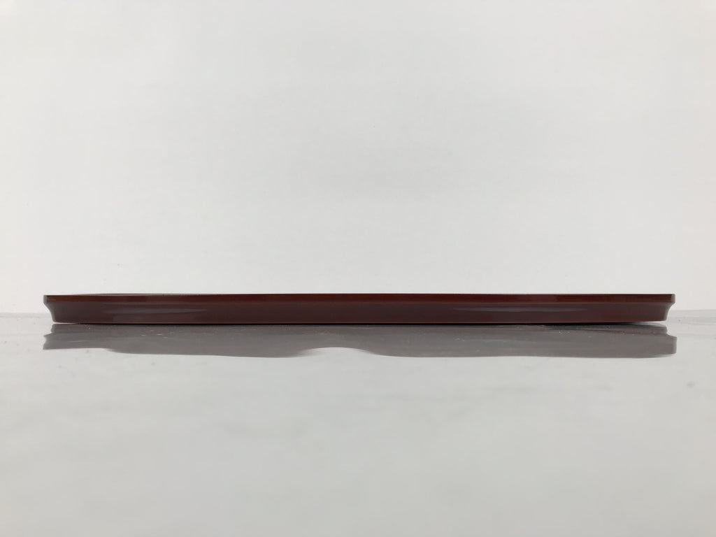 Japanese Lacquered Wood Serving Tray Obon Vtg Hida Shunkei Nuri Long Brown L588