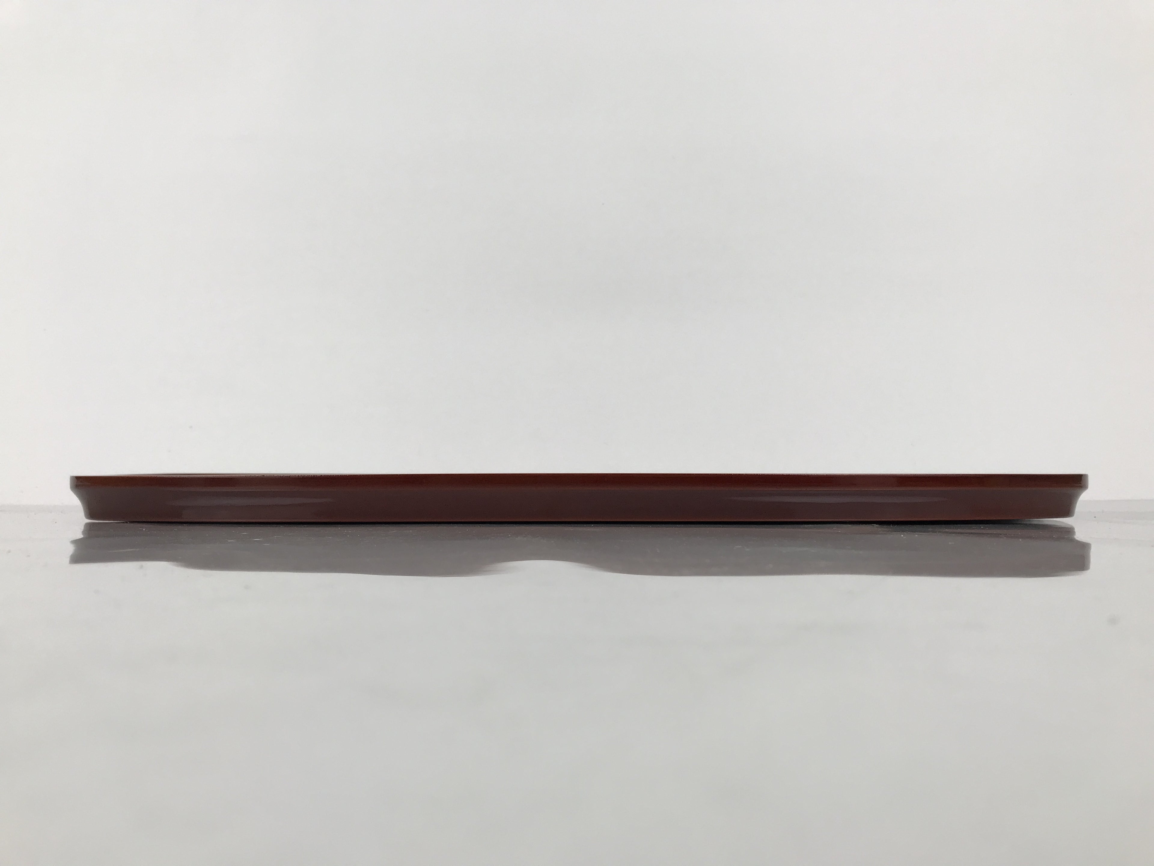 Japanese Lacquered Wood Serving Tray Obon Vtg Hida Shunkei Nuri Long Brown L588