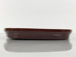 Japanese Lacquered Wood Serving Tray Obon Vtg Hida Shunkei Nuri Long Brown L588