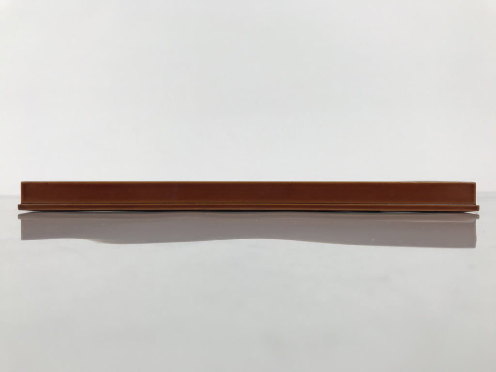 Japanese Lacquered Wood Serving Tray Obon Vtg Hida Shunkei Rectangle Brown L569