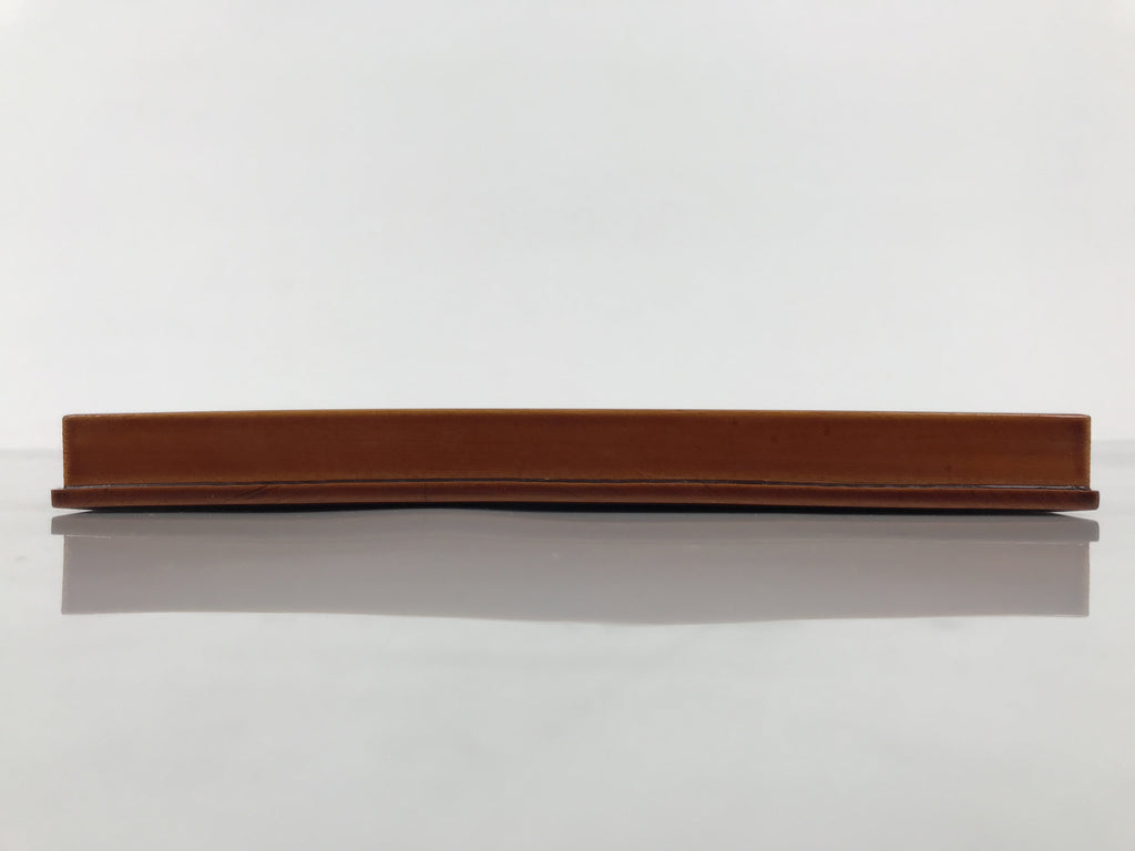 Japanese Lacquered Wood Serving Tray Obon Vtg Hida Shunkei Rectangle Brown L569