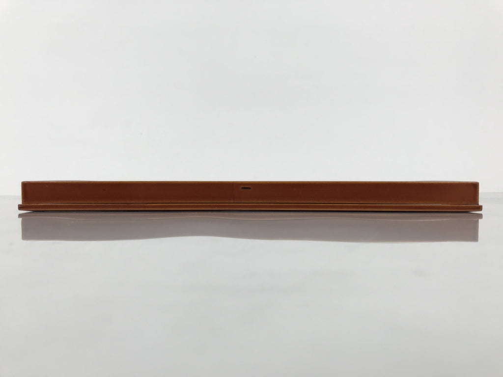 Japanese Lacquered Wood Serving Tray Obon Vtg Hida Shunkei Rectangle Brown L569
