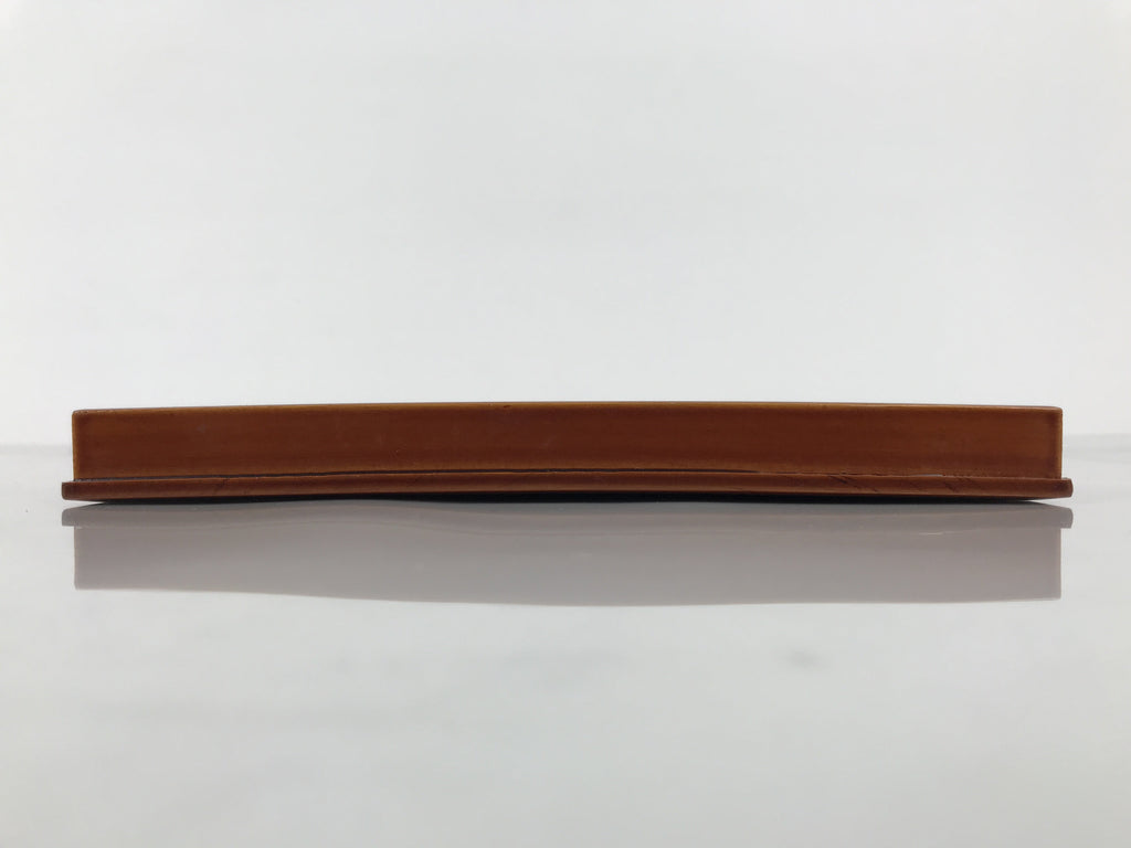 Japanese Lacquered Wood Serving Tray Obon Vtg Hida Shunkei Rectangle Brown L569
