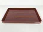 Japanese Lacquered Wood Serving Tray Obon Vtg Hida Shunkei Rectangle Brown L589