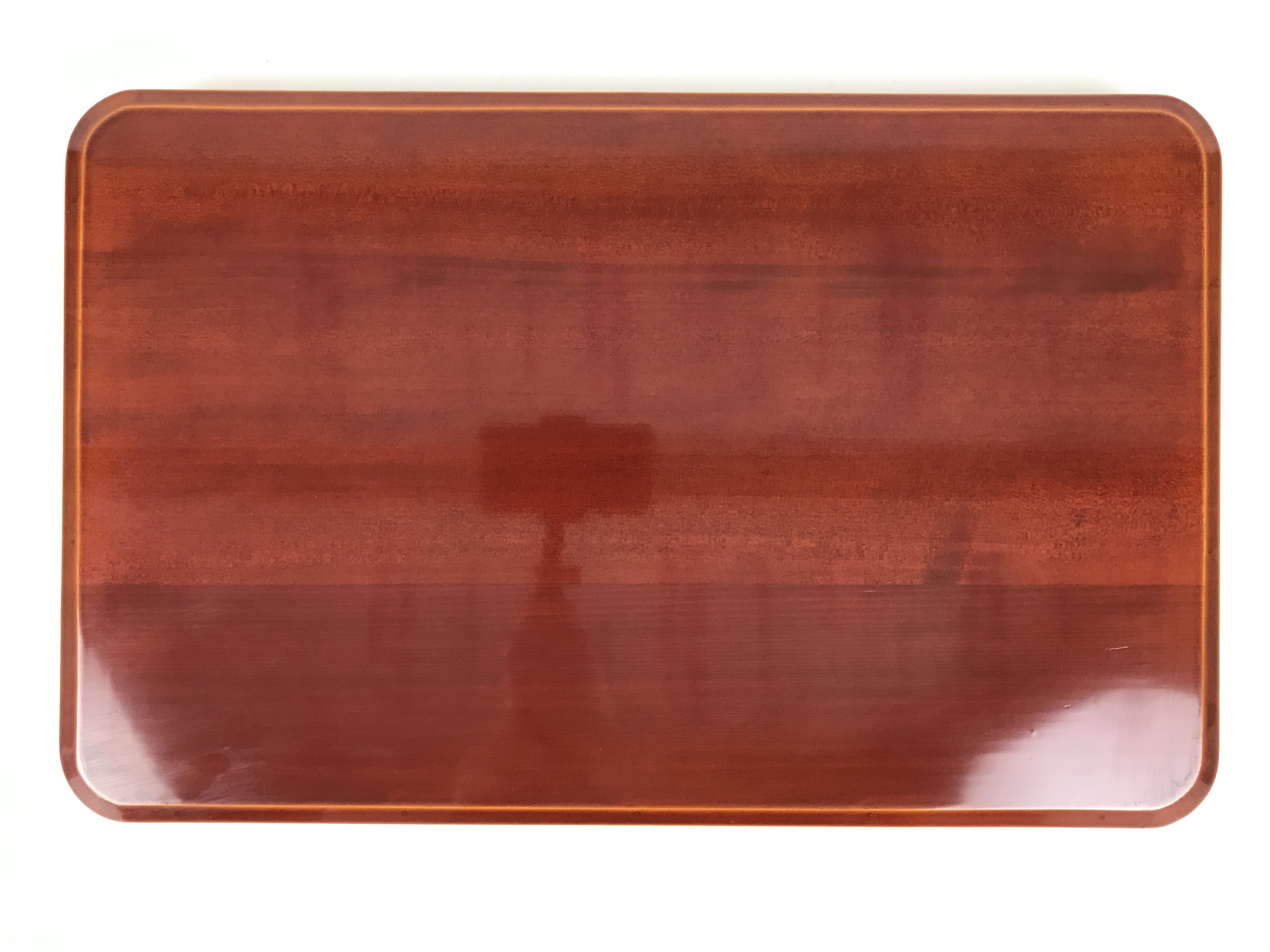 Japanese Lacquered Wood Serving Tray Obon Vtg Hida Shunkei Rectangle Brown L589