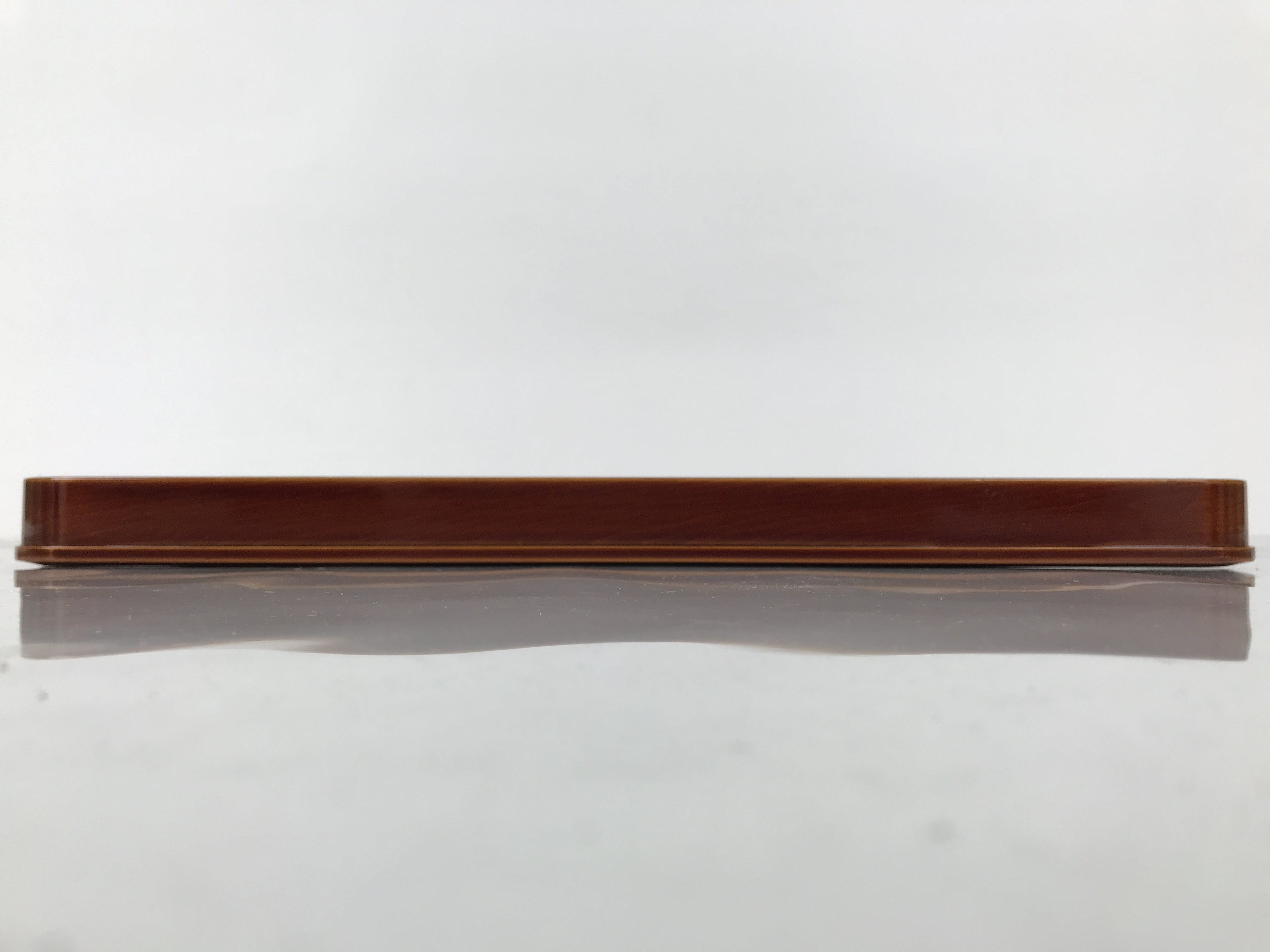 Japanese Lacquered Wood Serving Tray Obon Vtg Hida Shunkei Rectangle Brown L589
