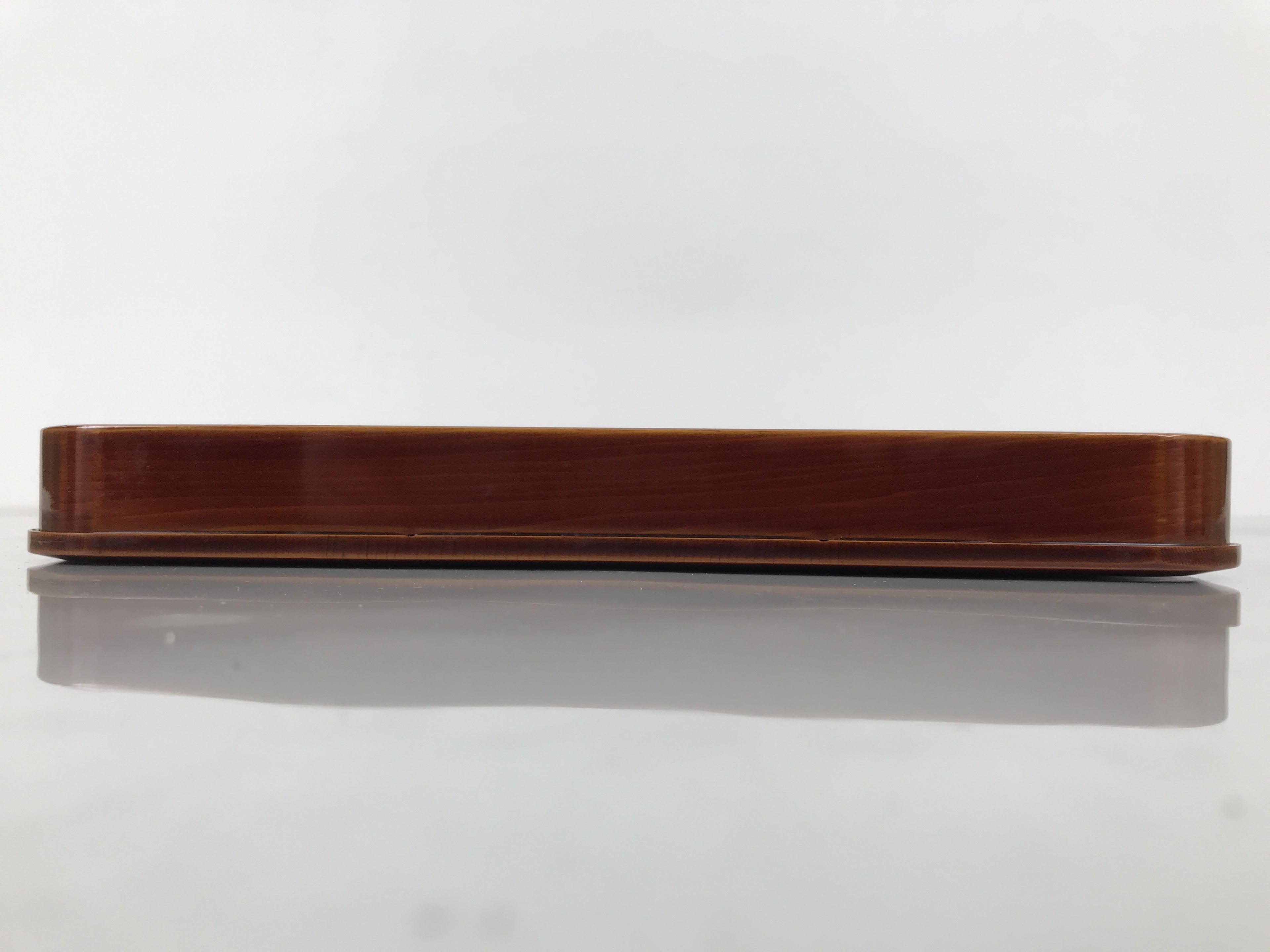 Japanese Lacquered Wood Serving Tray Obon Vtg Hida Shunkei Rectangle Brown L589