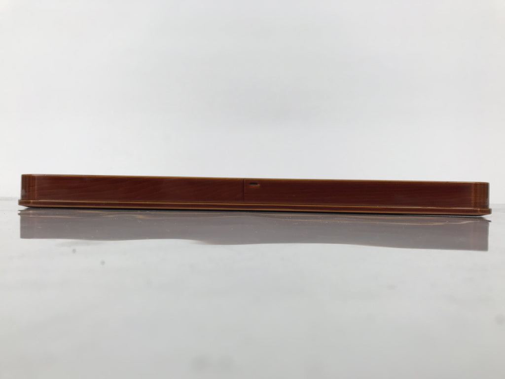 Japanese Lacquered Wood Serving Tray Obon Vtg Hida Shunkei Rectangle Brown L589