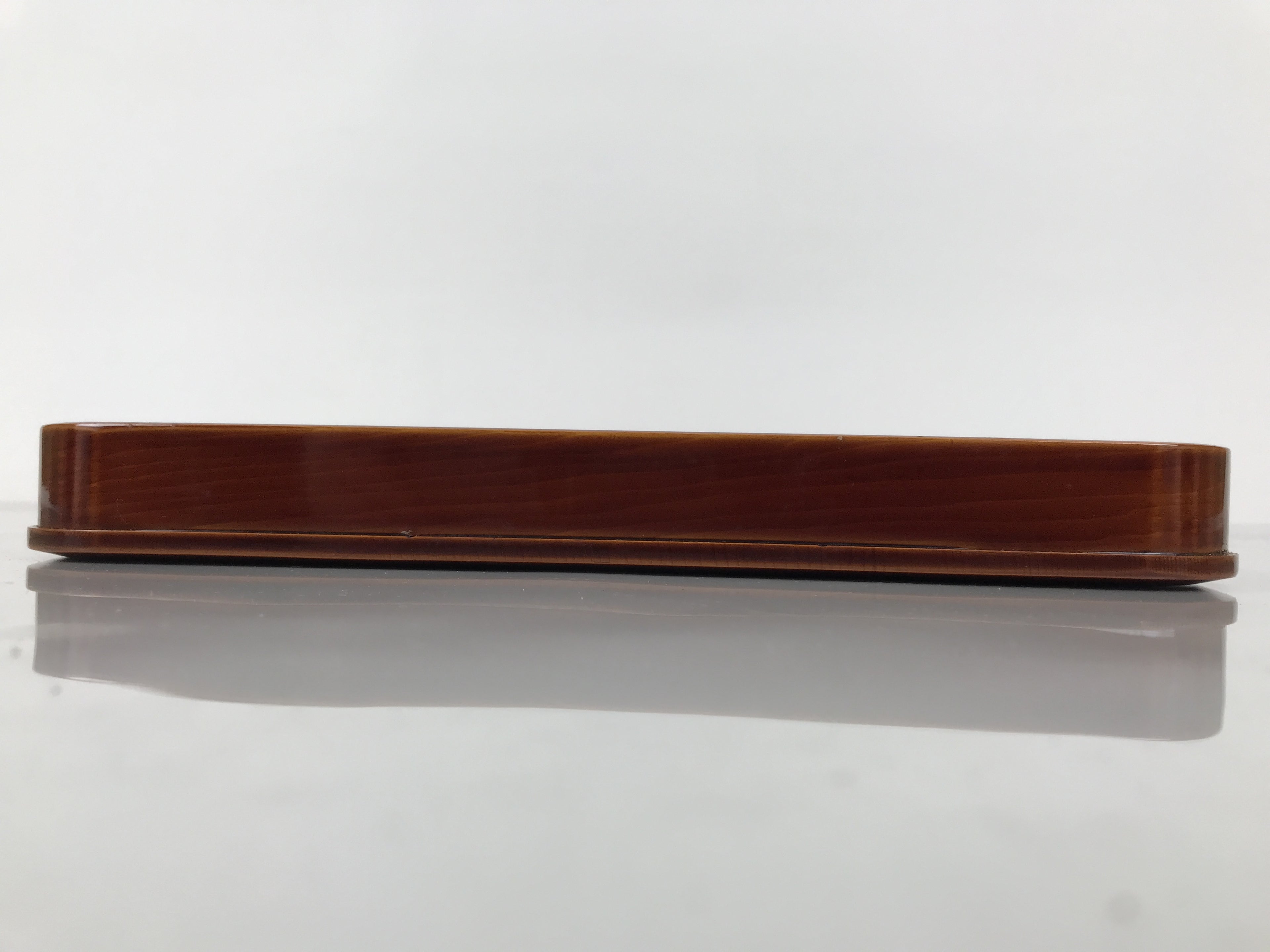 Japanese Lacquered Wood Serving Tray Obon Vtg Hida Shunkei Rectangle Brown L589