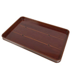 Japanese Lacquered Wood Serving Tray Obon Vtg Hida Shunkei Rectangle Brown L589