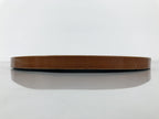 Japanese Lacquered Wood Serving Tray Obon Vtg Hida Shunkei Round Brown Line L568