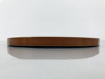 Japanese Lacquered Wood Serving Tray Obon Vtg Hida Shunkei Round Brown Line L568