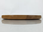 Japanese Lacquered Wood Serving Tray Obon Vtg Round Brown Kanji Anniversary L452