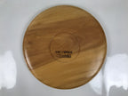 Japanese Lacquered Wood Serving Tray Obon Vtg Round Brown Kanji Anniversary L452