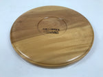 Japanese Lacquered Wood Serving Tray Obon Vtg Round Brown Kanji Anniversary L452