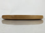 Japanese Lacquered Wood Serving Tray Obon Vtg Round Brown Kanji Anniversary L452