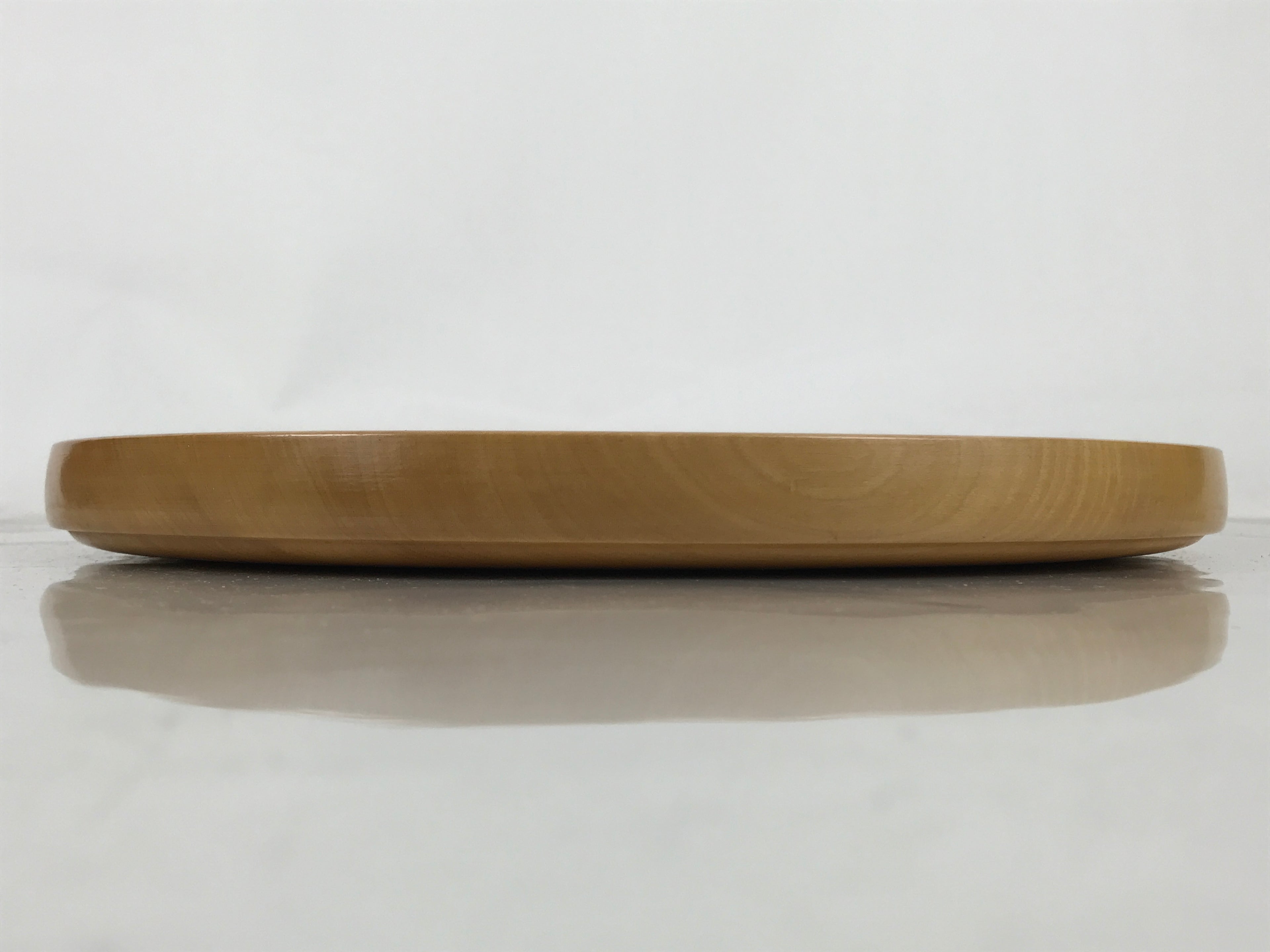 Japanese Lacquered Wood Serving Tray Obon Vtg Round Brown Kanji Anniversary L452