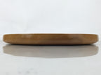 Japanese Lacquered Wood Serving Tray Obon Vtg Round Brown Kanji Anniversary L452