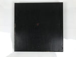 Japanese Lacquered Wood Serving Tray Obon Vtg Square Curved Red Edge Black L570