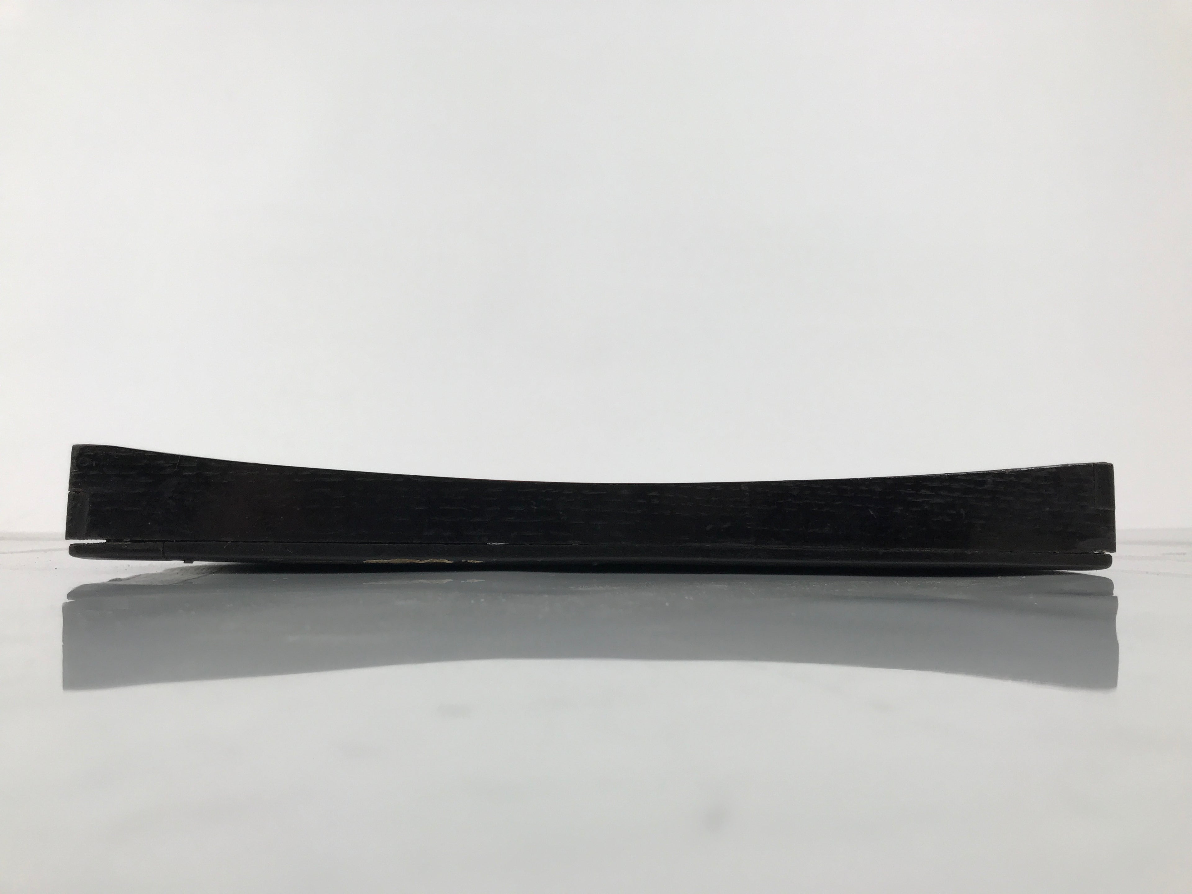 Japanese Lacquered Wood Serving Tray Obon Vtg Square Curved Red Edge Black L570