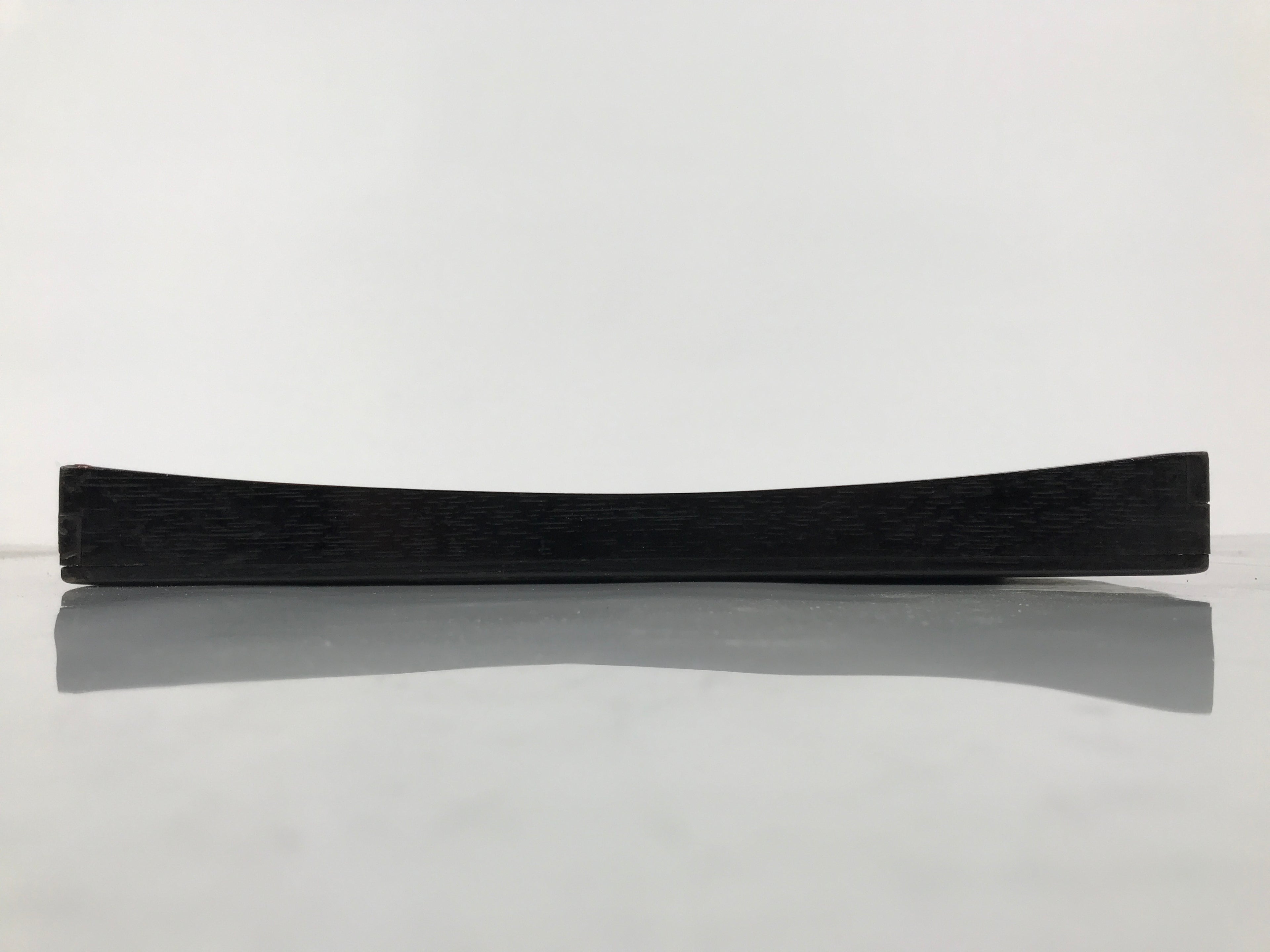 Japanese Lacquered Wood Serving Tray Obon Vtg Square Curved Red Edge Black L570