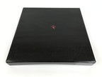 Japanese Lacquered Wood Serving Tray Obon Vtg Square Curved Red Edge Black L571