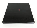 Japanese Lacquered Wood Serving Tray Obon Vtg Square Curved Red Edge Black L571