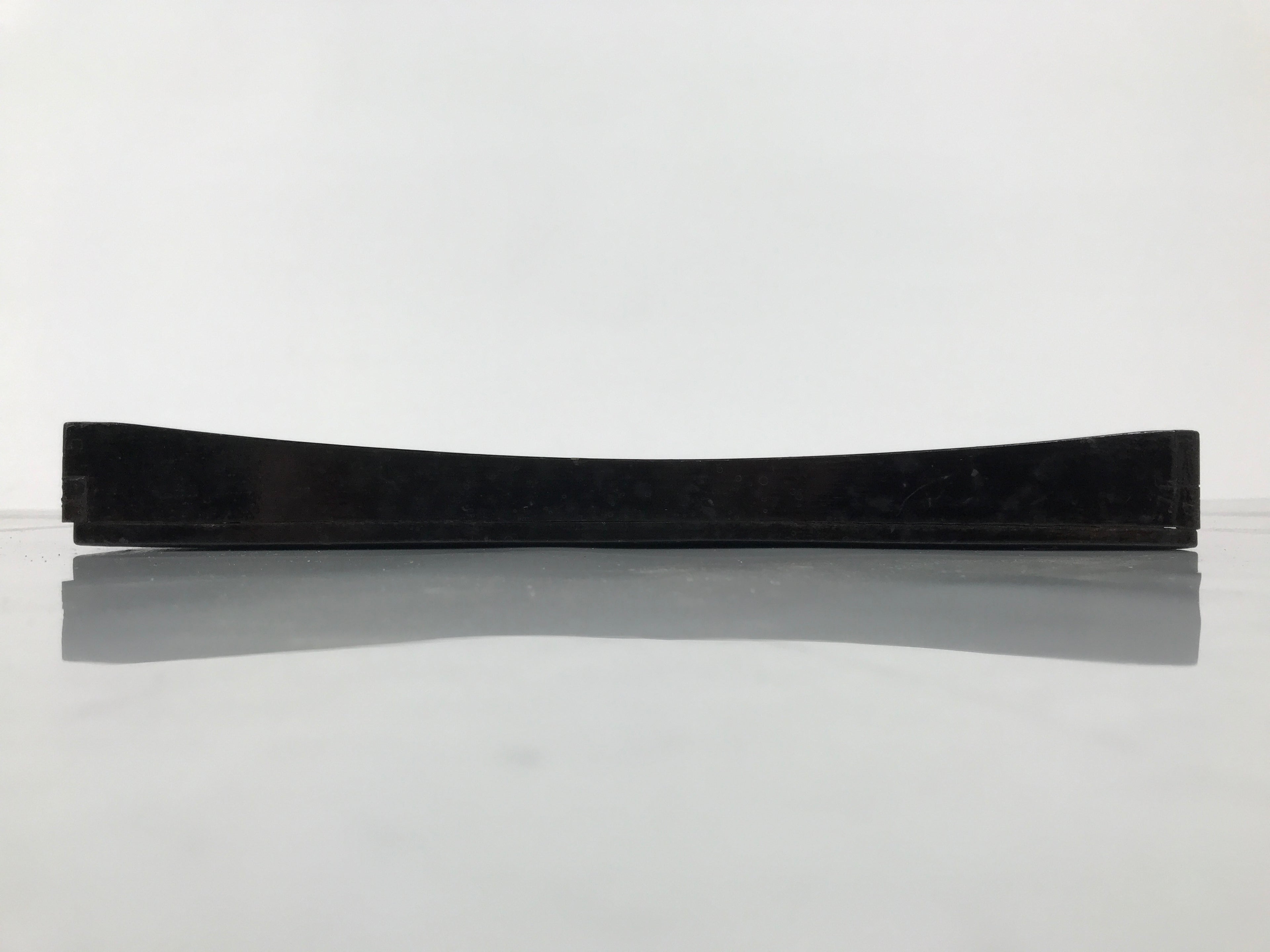 Japanese Lacquered Wood Serving Tray Obon Vtg Square Curved Red Edge Black L571