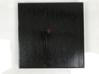 Japanese Lacquered Wood Serving Tray Obon Vtg Square Curved Red Edge Black L572