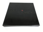 Japanese Lacquered Wood Serving Tray Obon Vtg Square Curved Red Edge Black L573