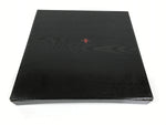 Japanese Lacquered Wood Serving Tray Obon Vtg Square Curved Red Edge Black L573
