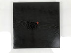 Japanese Lacquered Wood Serving Tray Obon Vtg Square Curved Red Edge Black L573