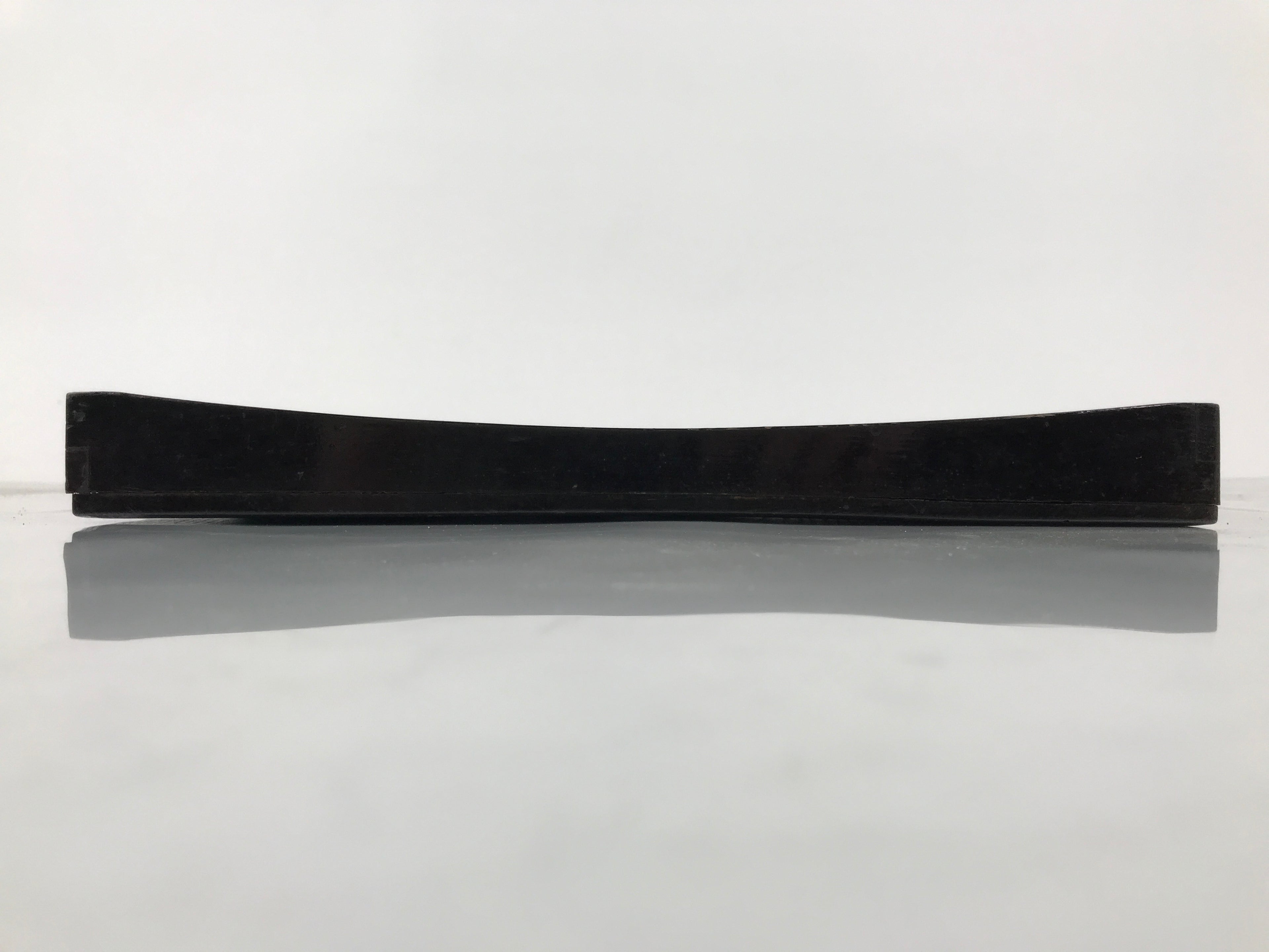 Japanese Lacquered Wood Serving Tray Obon Vtg Square Curved Red Edge Black L573